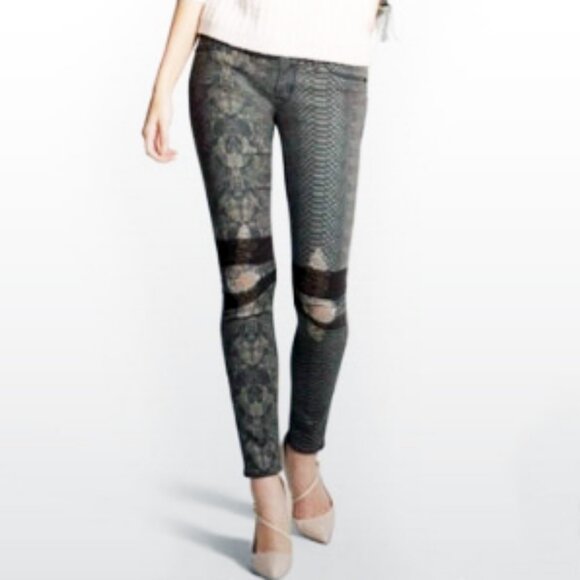 👖 Hudson Krista Skinny Jeans w/ Snakeskin Detail // Size 25 / EUC! - Picture 1 of 12